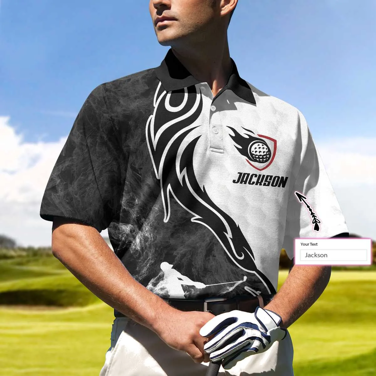 A Golf Player Illustration Custom Polo Shirt, Personalized Polo Shirt For Golf, Best Golf Shirt For Men Coolspod