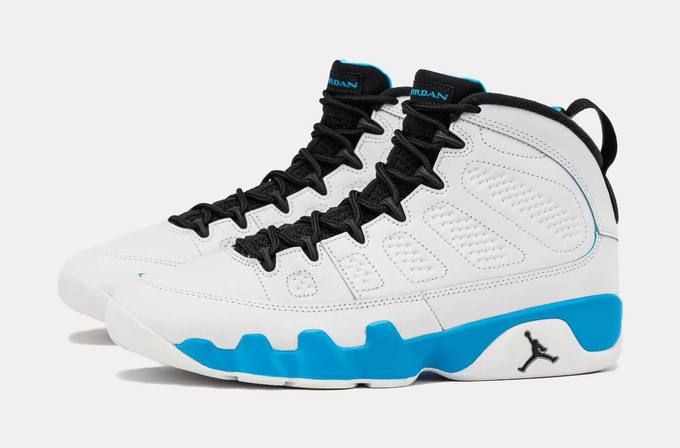 Air Jordan 9 Retro Powder Blue Mens Lifestyle Shoes (Summit White/Black/Powder Blue)