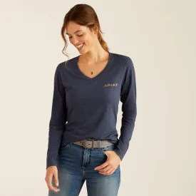 Ariat Womens Handcrafted Long Sleeve T-Shirt Navy