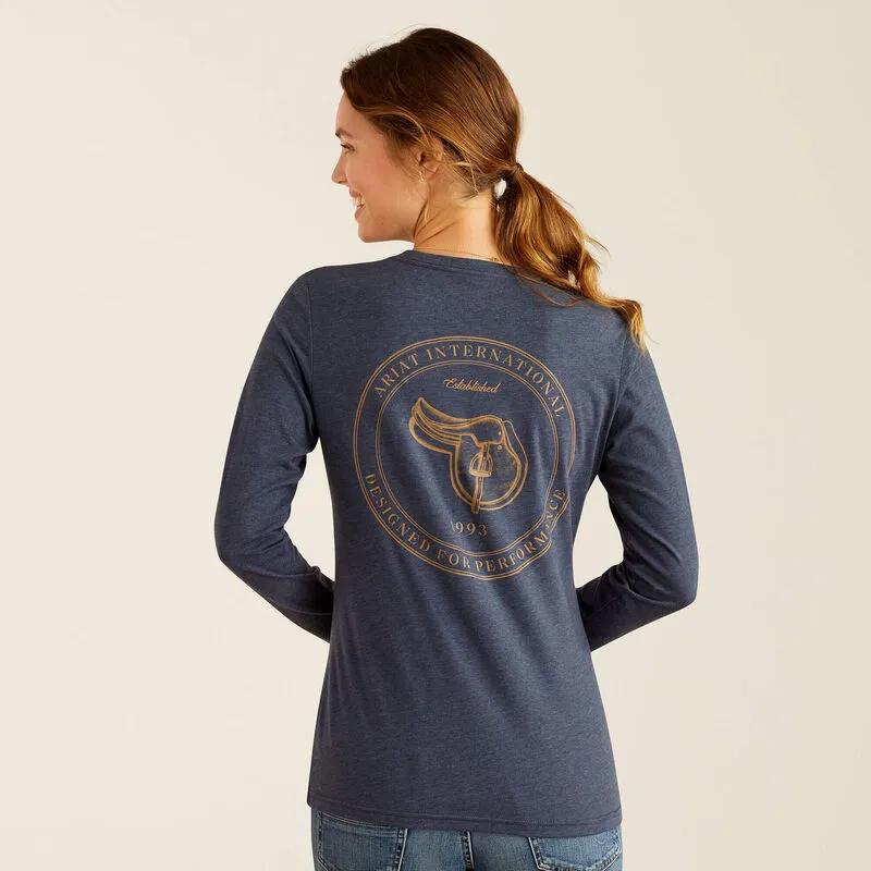 Ariat Womens Handcrafted Long Sleeve T-Shirt Navy