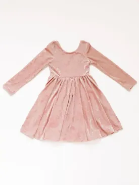 Baby Girls Dresses | Gwendolyn Dress- Crushed Blush Velvet | Ollie Jay