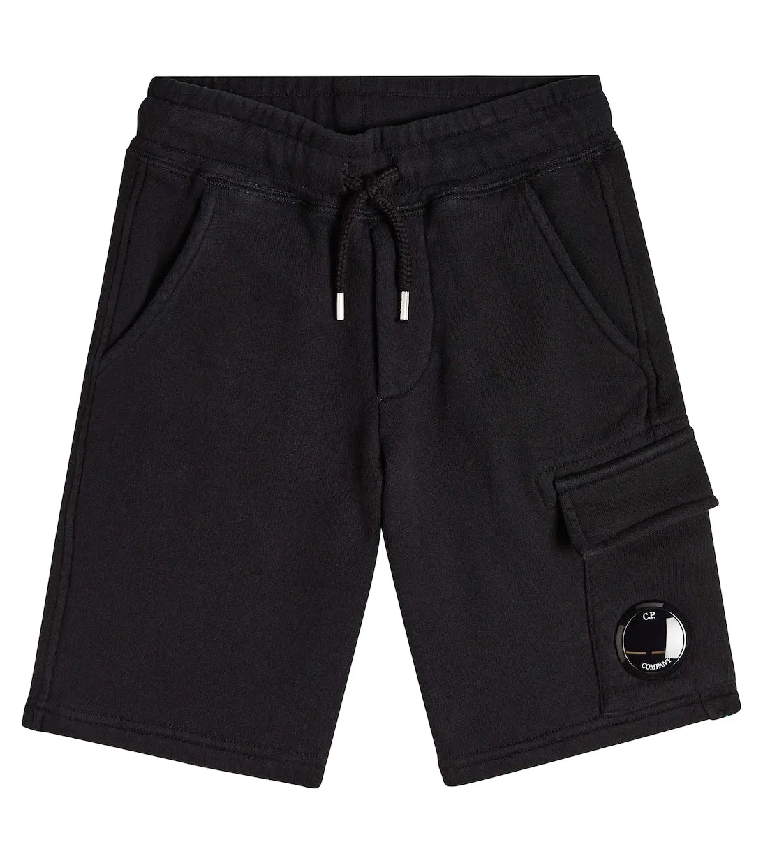 Basic cargo shorts in cotton fleece C. COMPANY KIDS, black