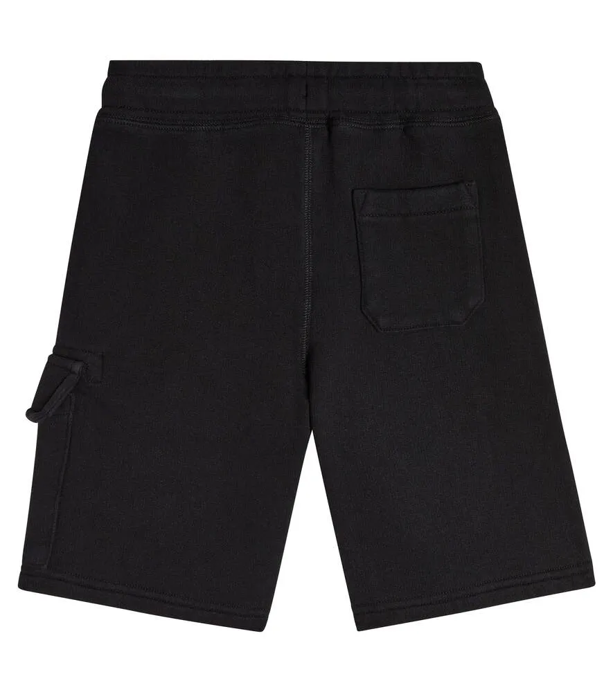 Basic cargo shorts in cotton fleece C. COMPANY KIDS, black