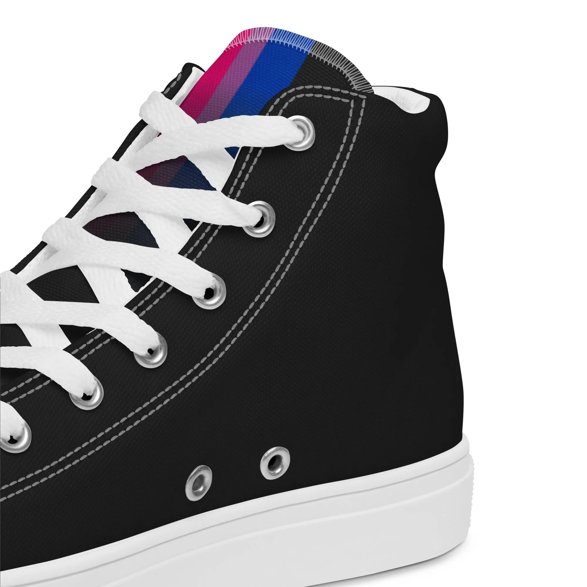 Bi Pride Black High Top Trainers (male sizes)