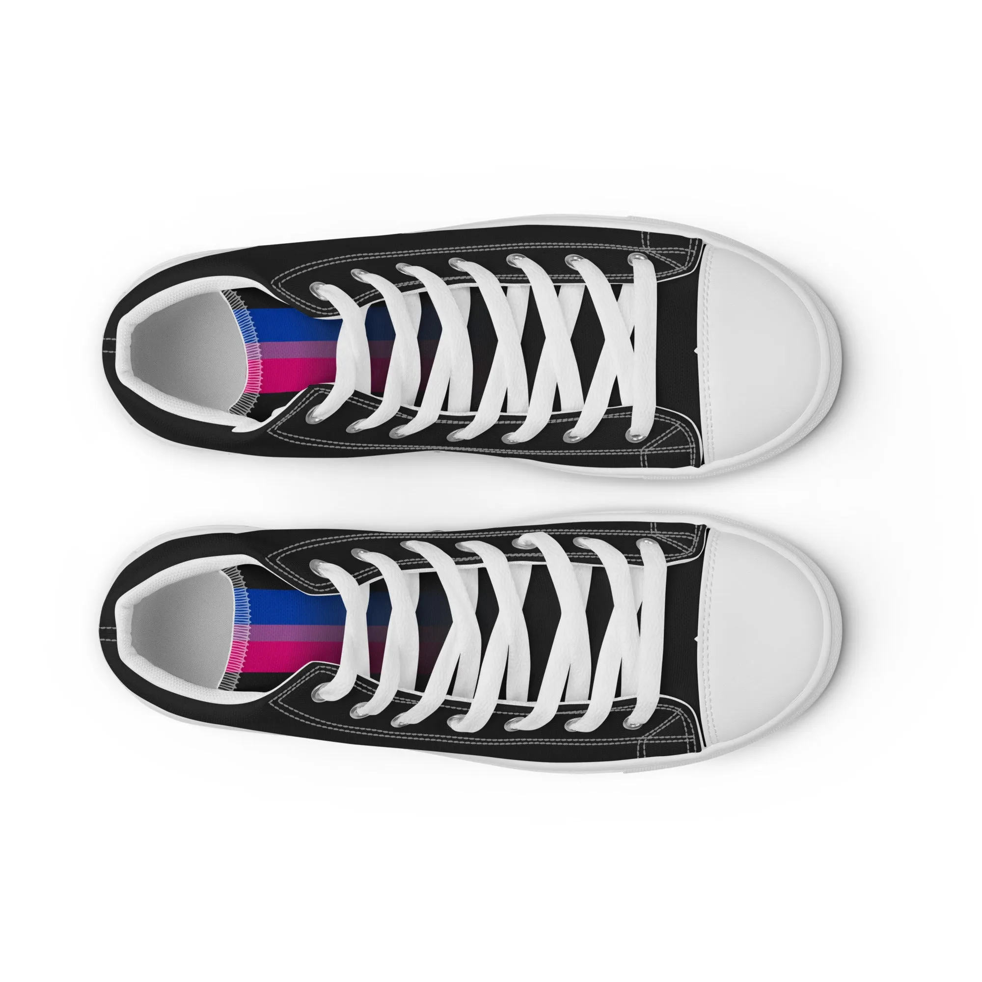 Bi Pride Black High Top Trainers (male sizes)