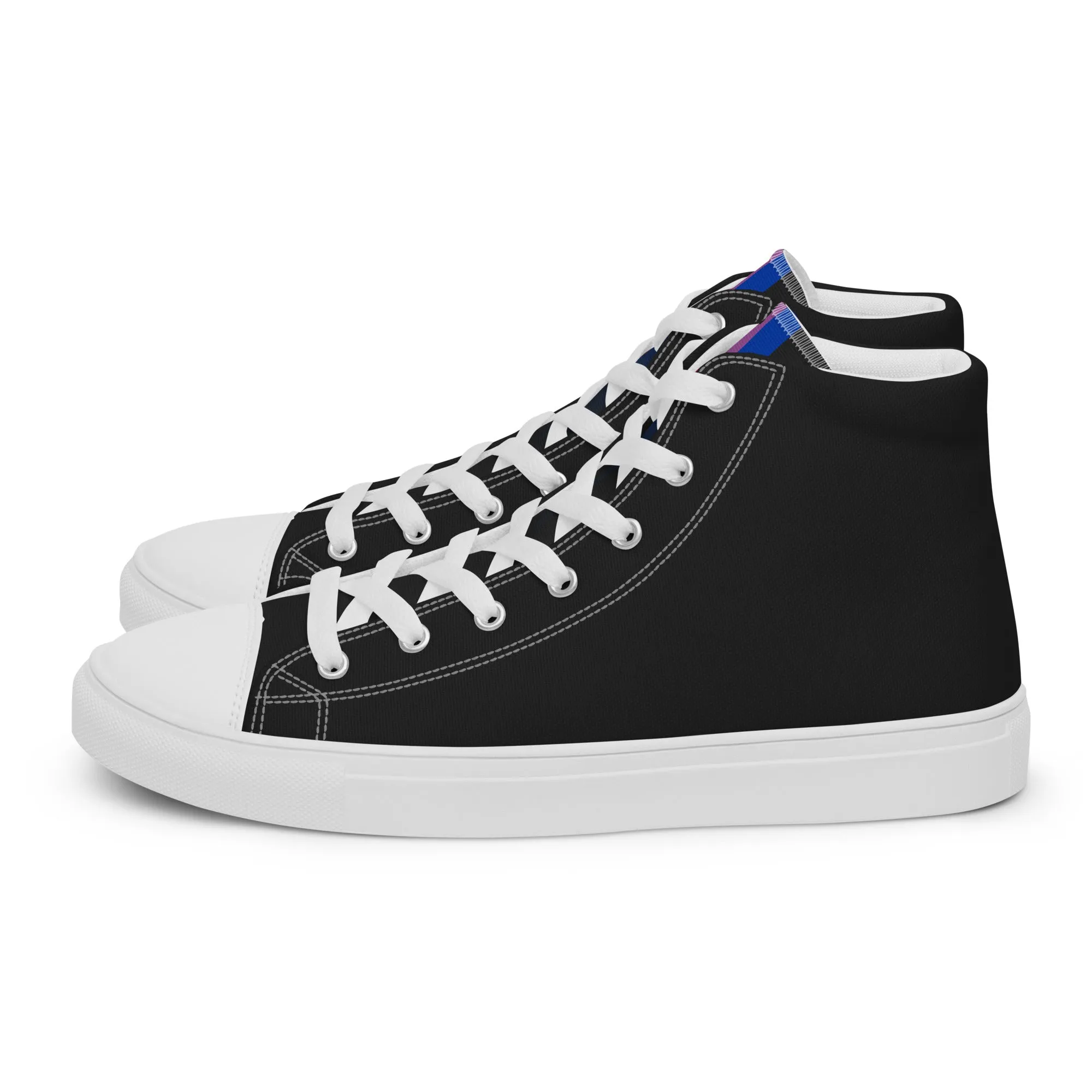 Bi Pride Black High Top Trainers (male sizes)