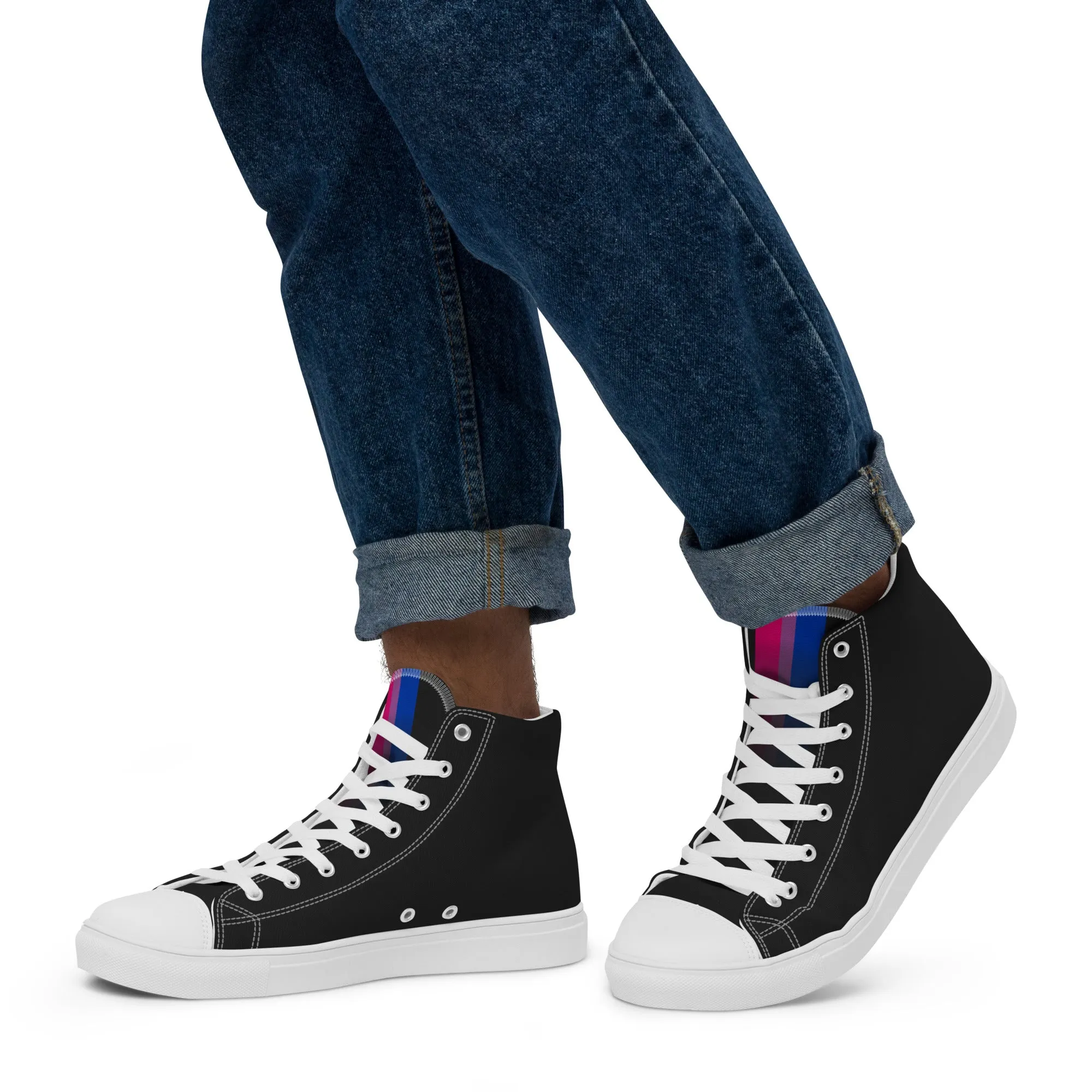 Bi Pride Black High Top Trainers (male sizes)