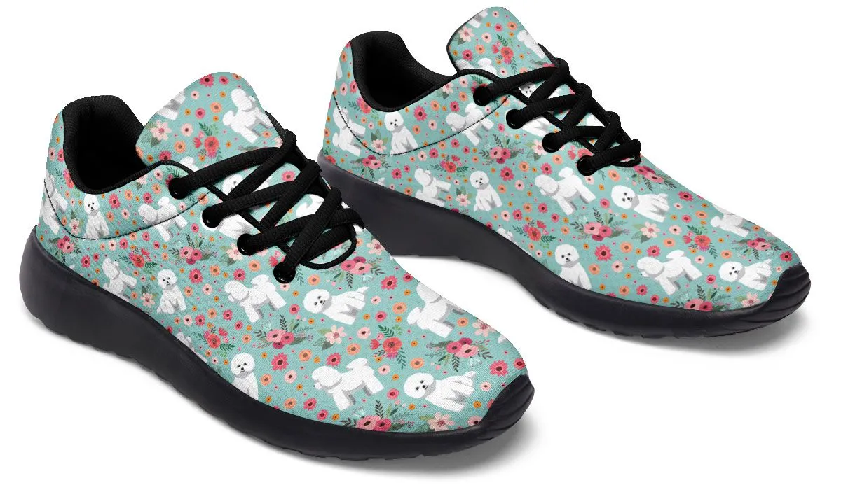 Bichon Frise Flower Athletic Sneakers