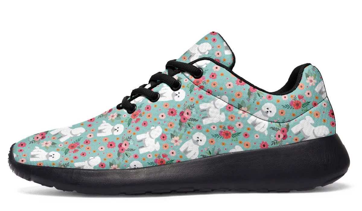 Bichon Frise Flower Athletic Sneakers