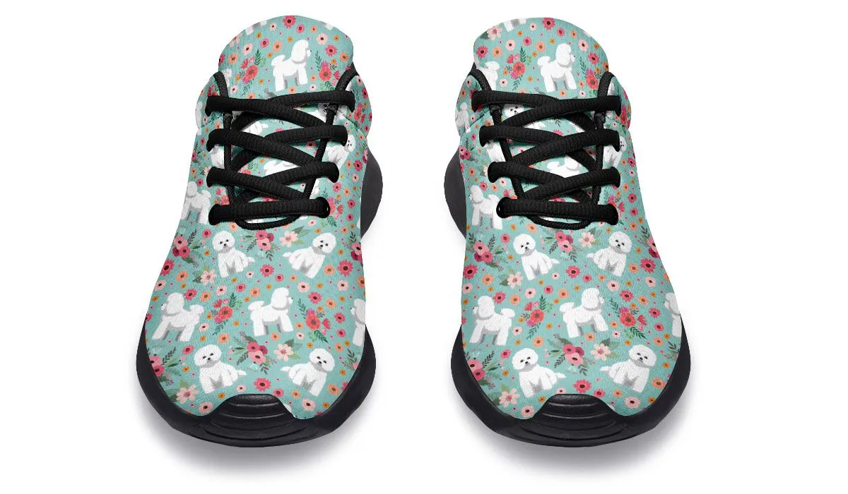 Bichon Frise Flower Athletic Sneakers