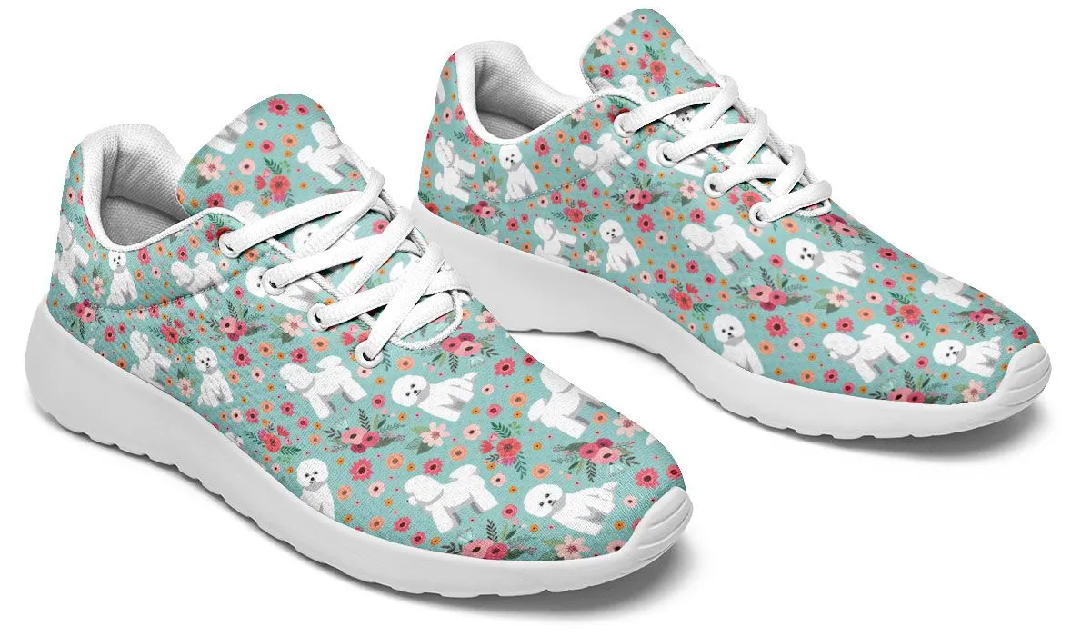 Bichon Frise Flower Athletic Sneakers