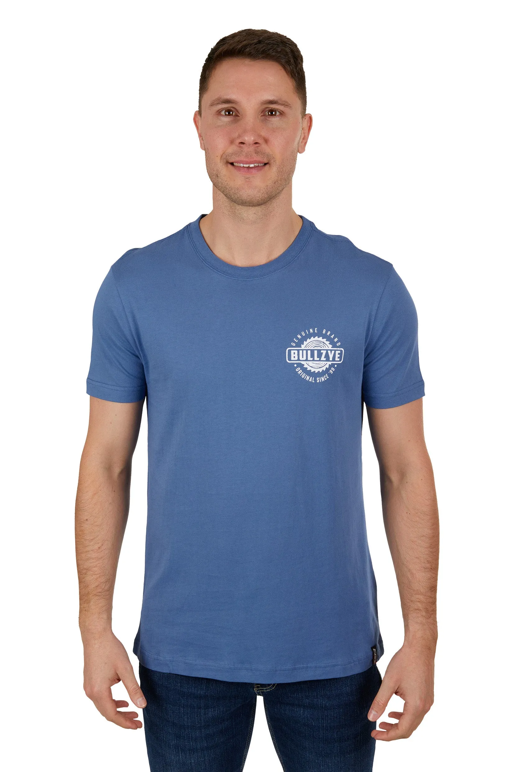 Bullzye Mens Saw S/S Tee - Blue Steel - B3S1503294