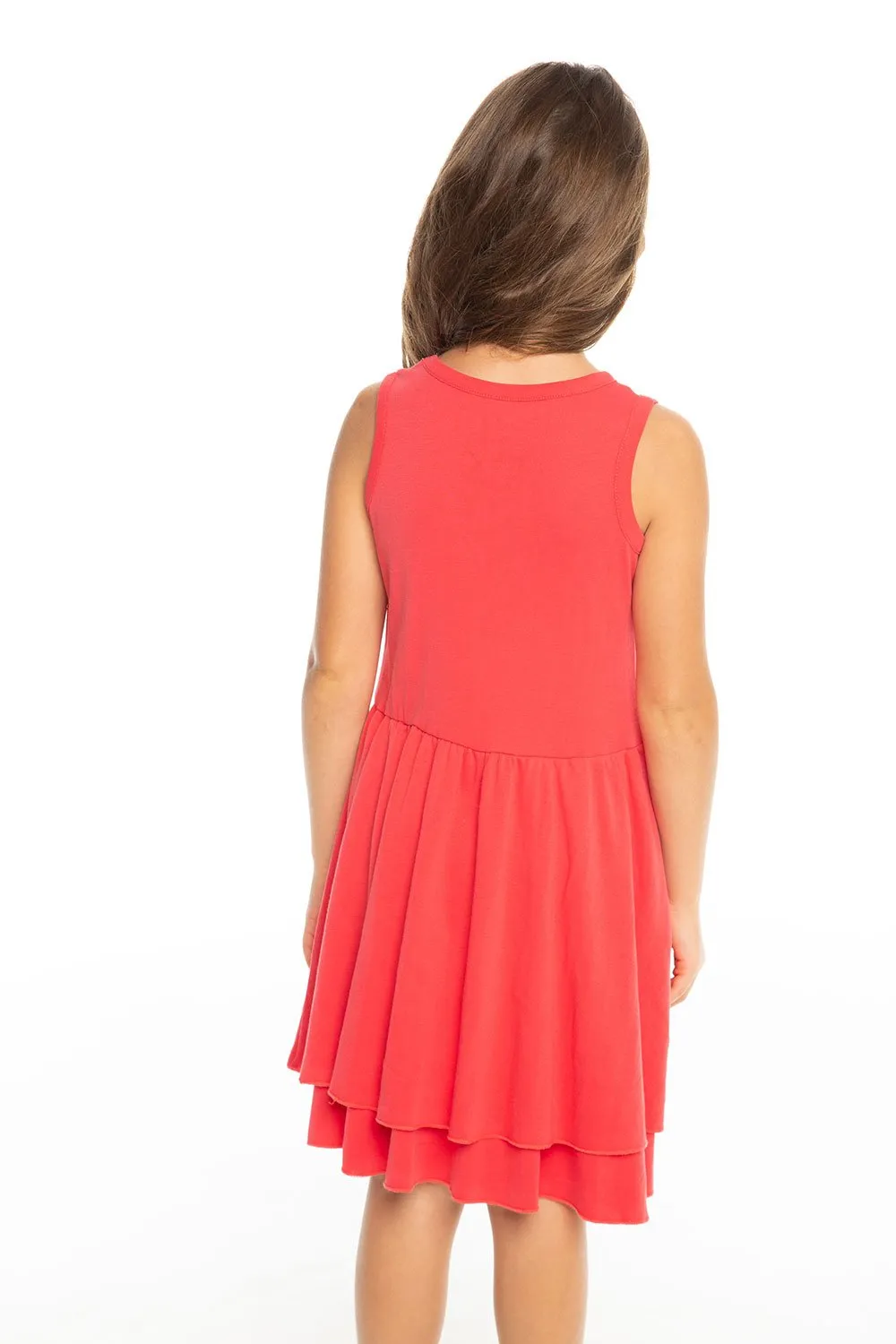 Chaser Kids - Girls Baby Rib Tiered Tank Dress in Lollipop