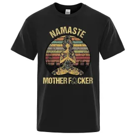 Christian T-Shirt, Vintage Namaste Mother Explicit Funny T-shirt T Shirt Men T-shirt Women Cotton Tees Tops Loose Short Sleeves Oversized Clothing, CAB06022324.