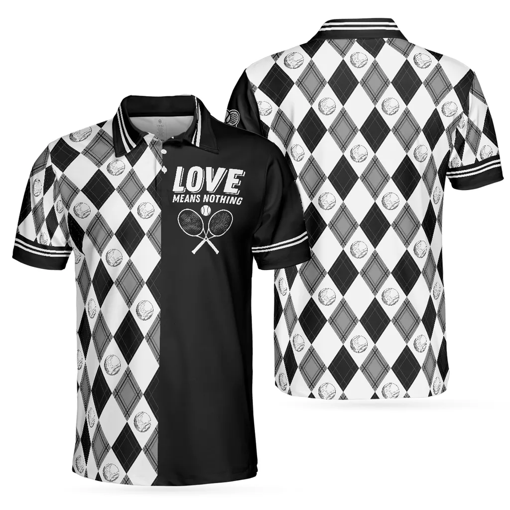 Coolspod Tennis Love Means Nothing All Over Printed 3D Polo Shirt, Perfect Gift for Tennis Lovers