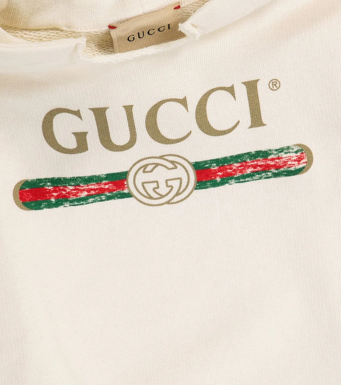 Cotton jersey sweatshirt with baby Gucci Kids logo, white