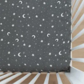 Cotton Muslin Crib Sheet, Night Sky