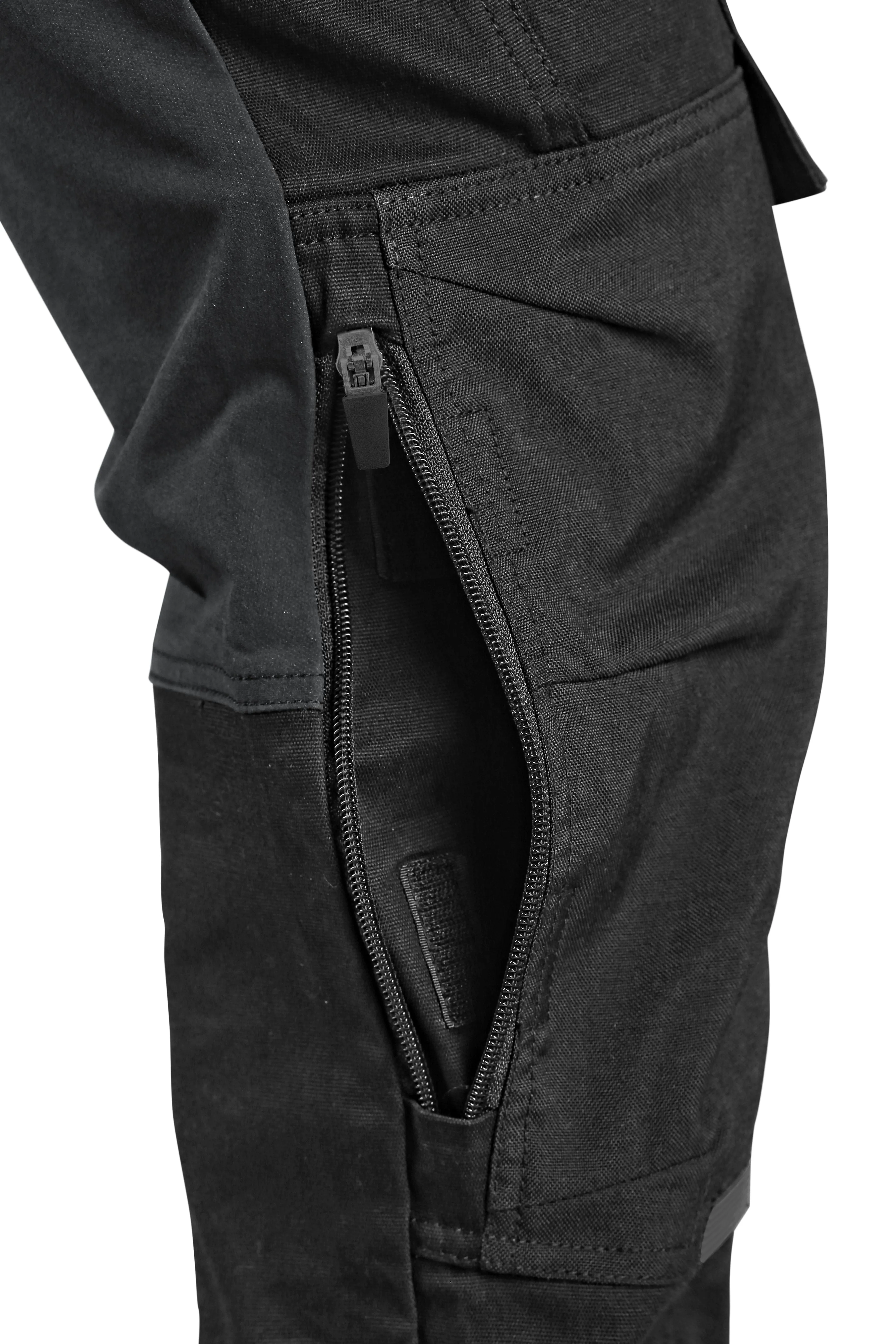 CXS LEONIS, MEN'S, WORK PANTS, BLACK WITH GREY ACCESSORIES