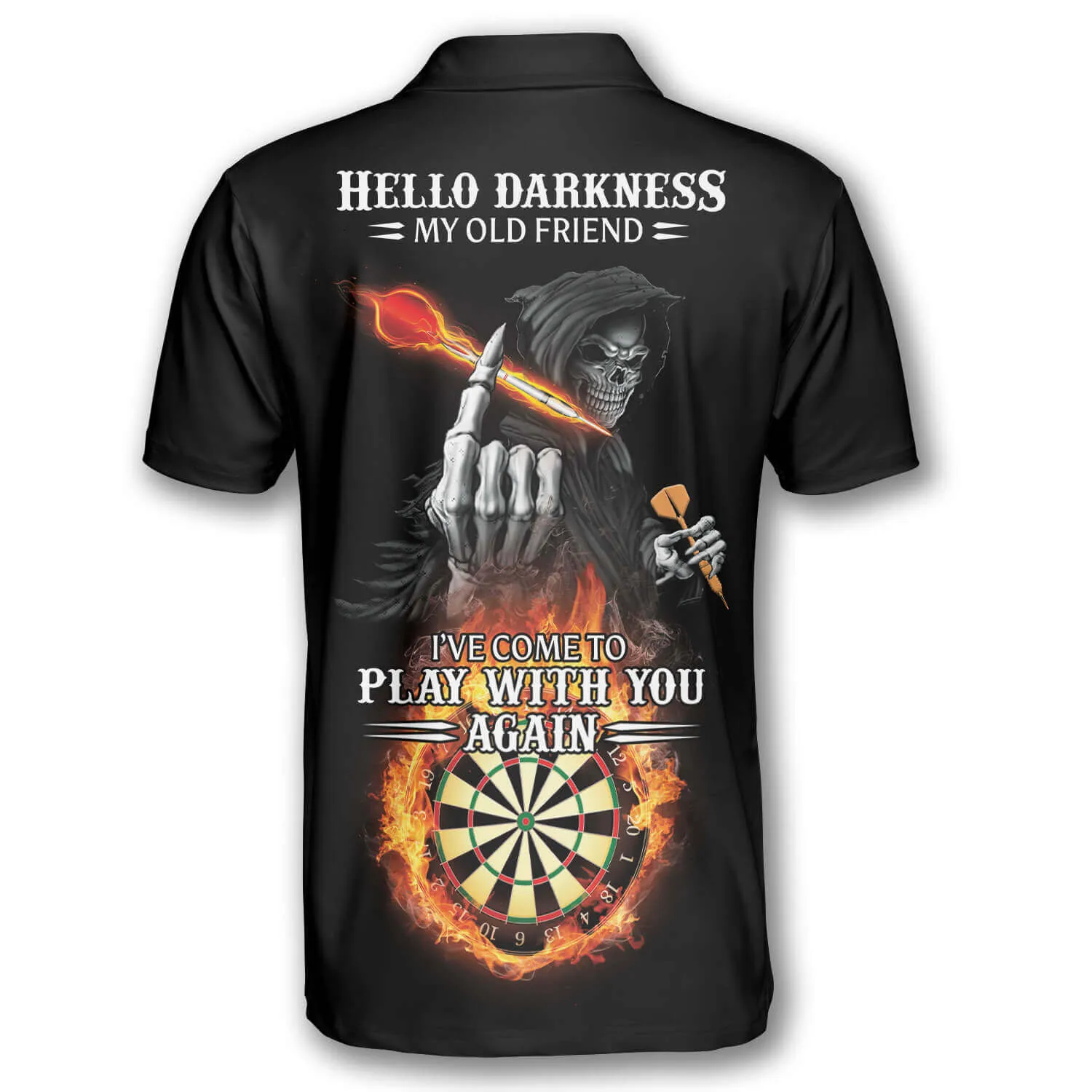 Darts Hello Darkness My Old Friend Custom Darts Shirts for Men, Dart Fire Shirt