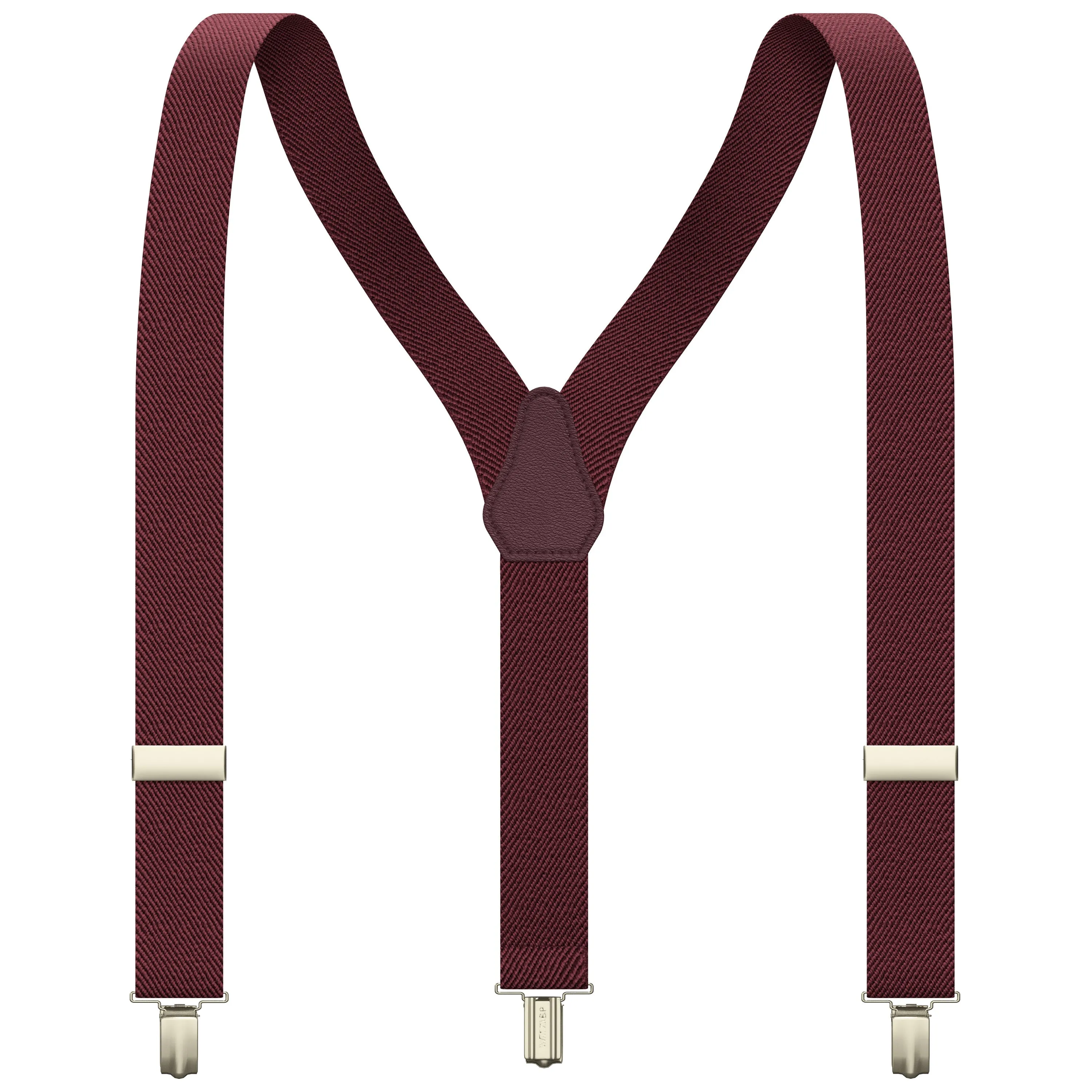 Deep Red Slim Suspenders for Men & Women Boys & Girls Y-back Shape 1 inch wide