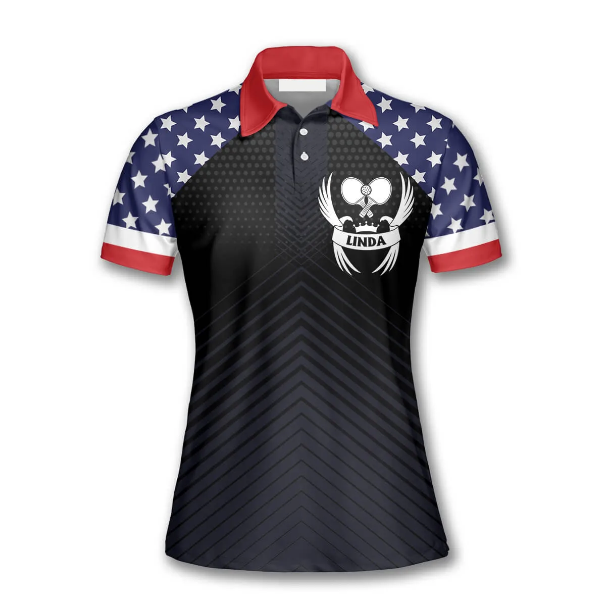 Eagle Patriotic American Flag Custom Pickleball Polo Shirts for Women