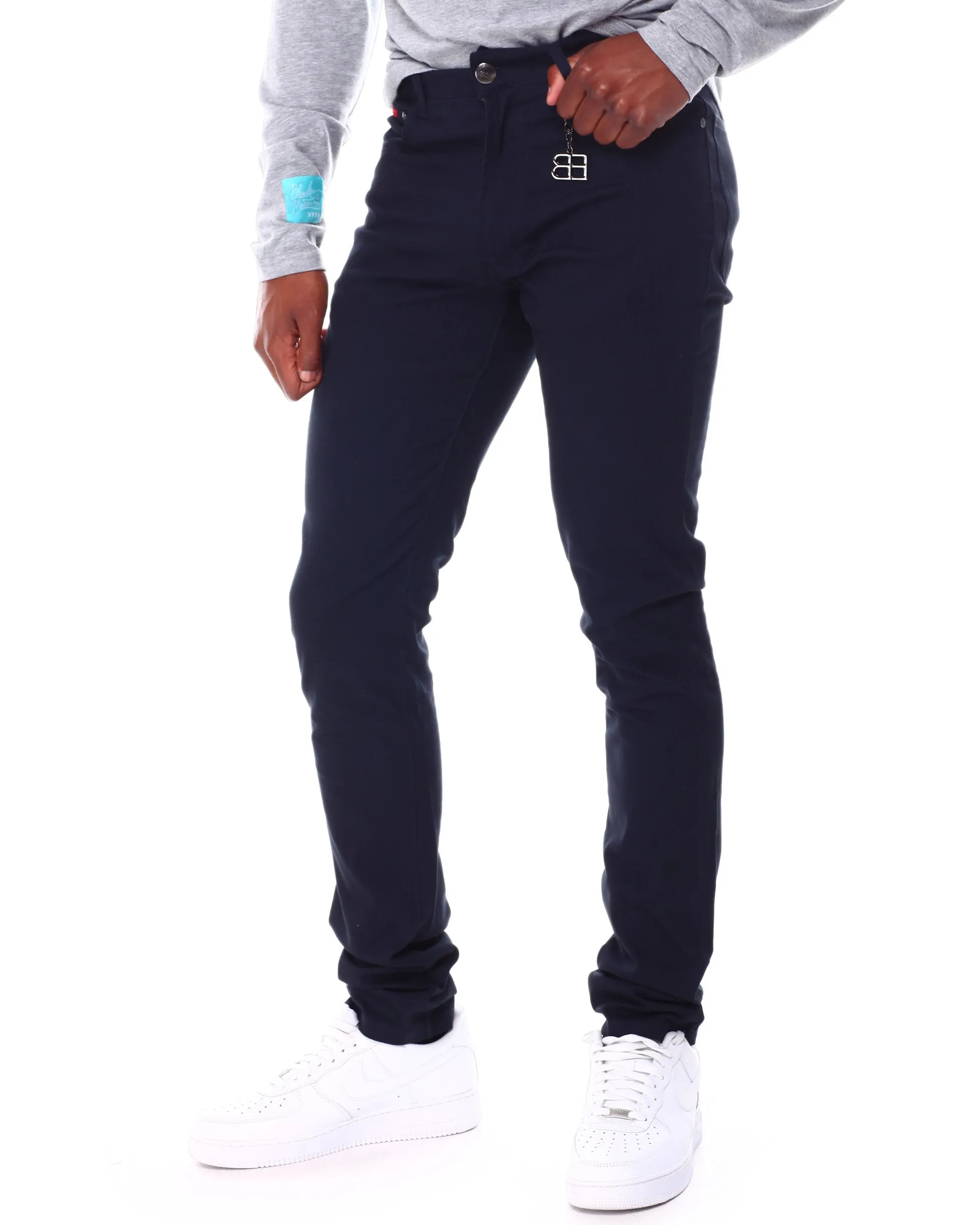 ELIE BALLEH NAVY COTTON STRETCH 5 Packet Twill Pants