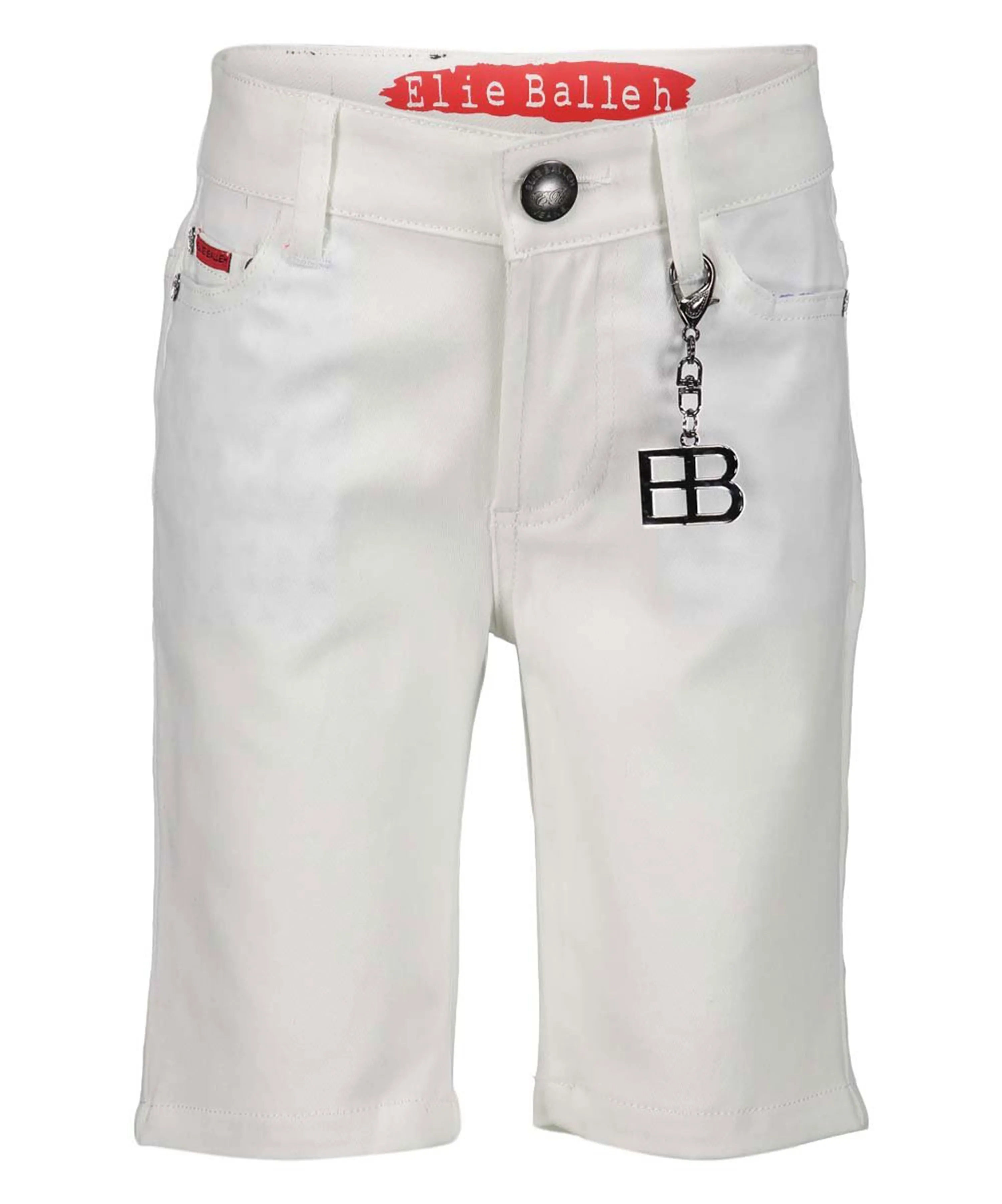 ELIE BALLEH WHITE COTTON STRETCH 5 Packet Twill Short Pants