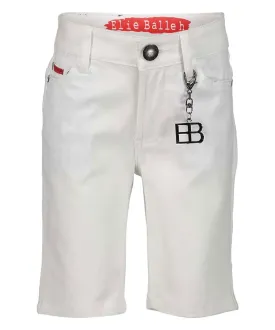 ELIE BALLEH WHITE COTTON STRETCH 5 Packet Twill Short Pants