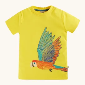 Frugi Organic Carsen Embroidery T-Shirt - Banana / Macaw