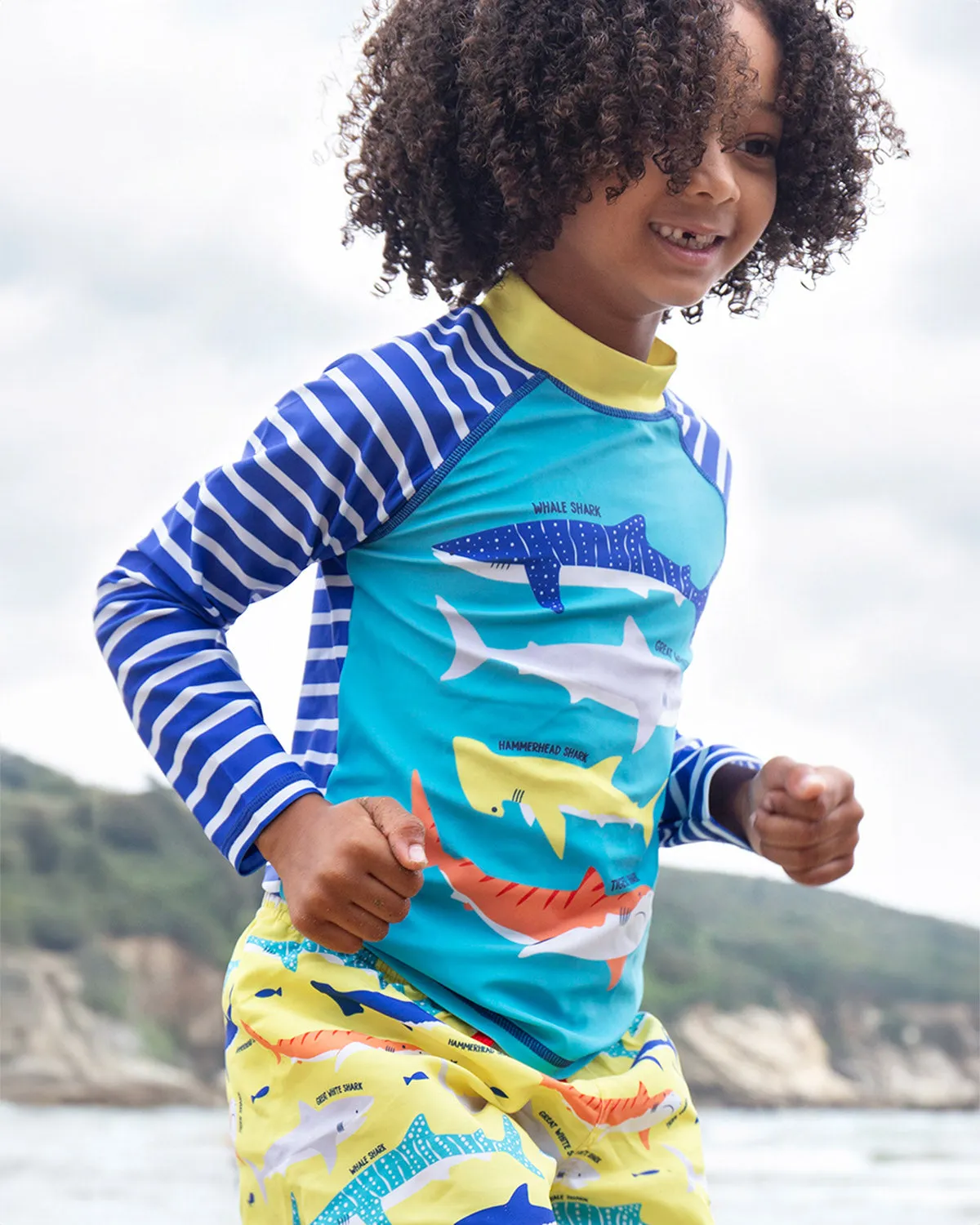 Frugi Sun Safe Rash Vest - Shark