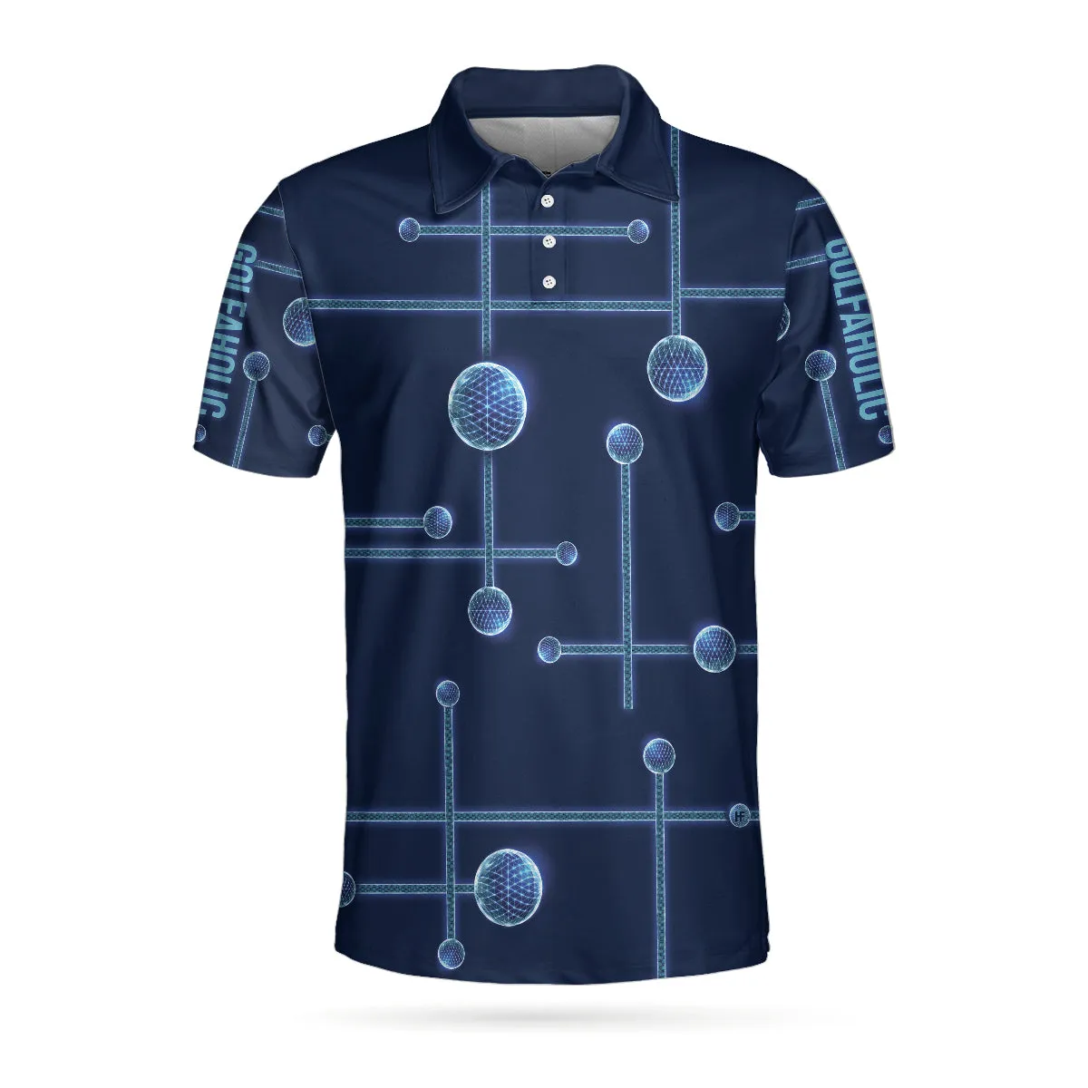 Golfaholic Geometric Golf Ball Low Poly Design Polo Shirt, Digital Golf Polo Shirt, Best Golf Shirt For Men Coolspod