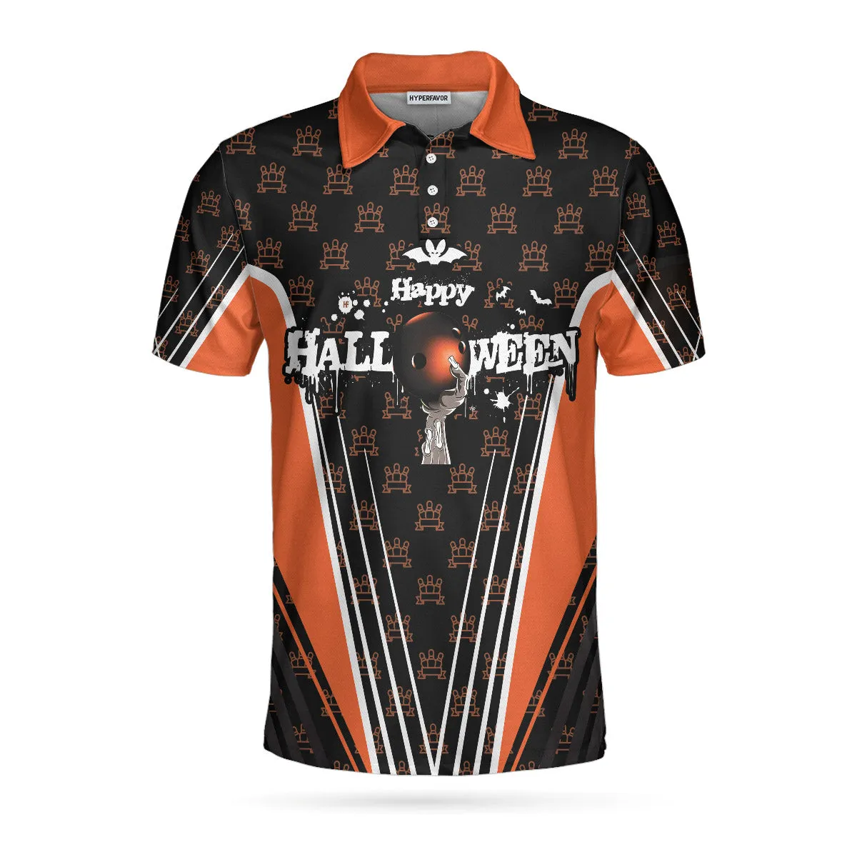 Happy Halloween And Happy Bowling Polo Shirt V2, Short Sleeve Bowling Shirt For Men Coolspod