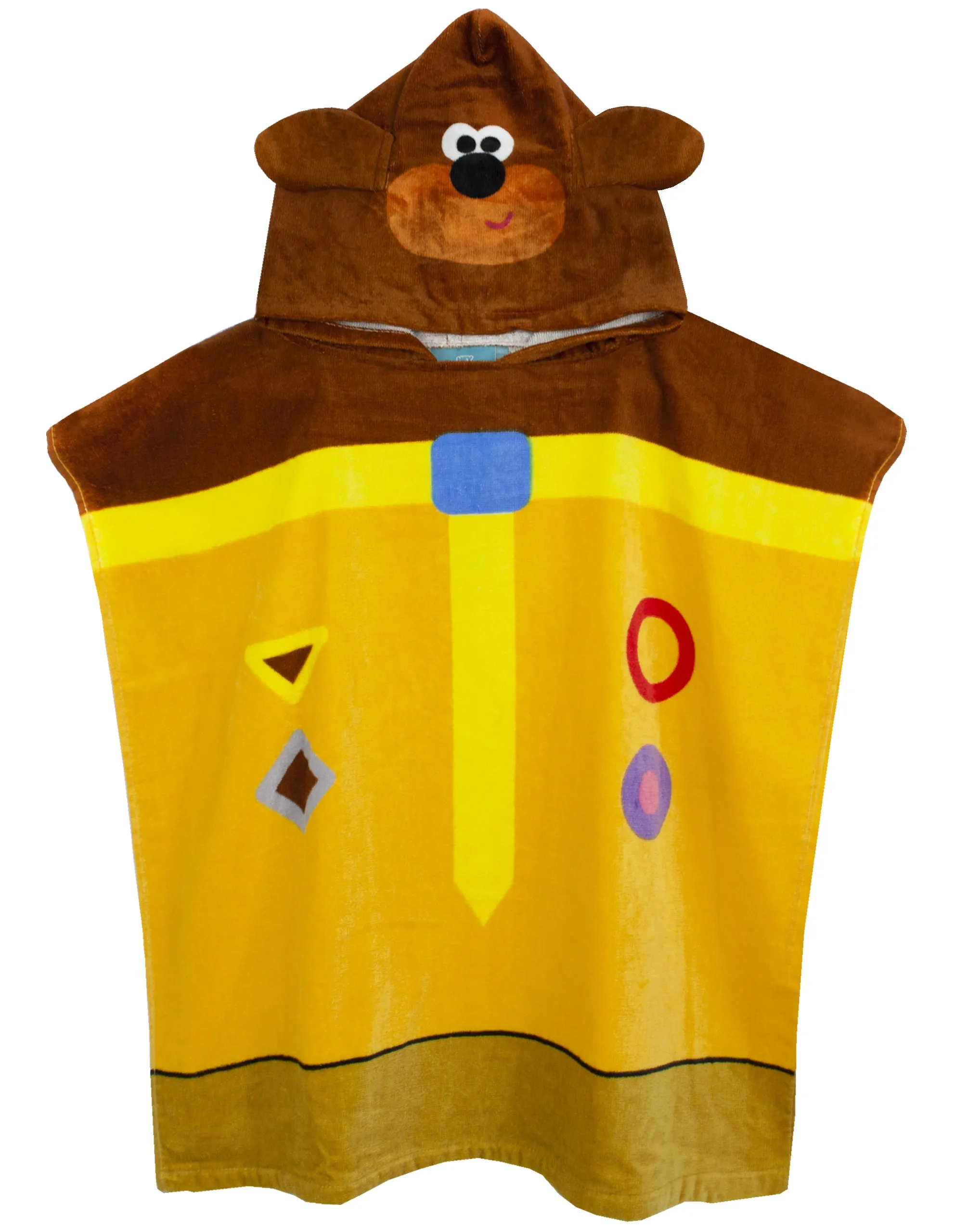 Hey Duggee Duggee 3D Novelty - Dress-Up Style Boys Yellow Poncho Towel