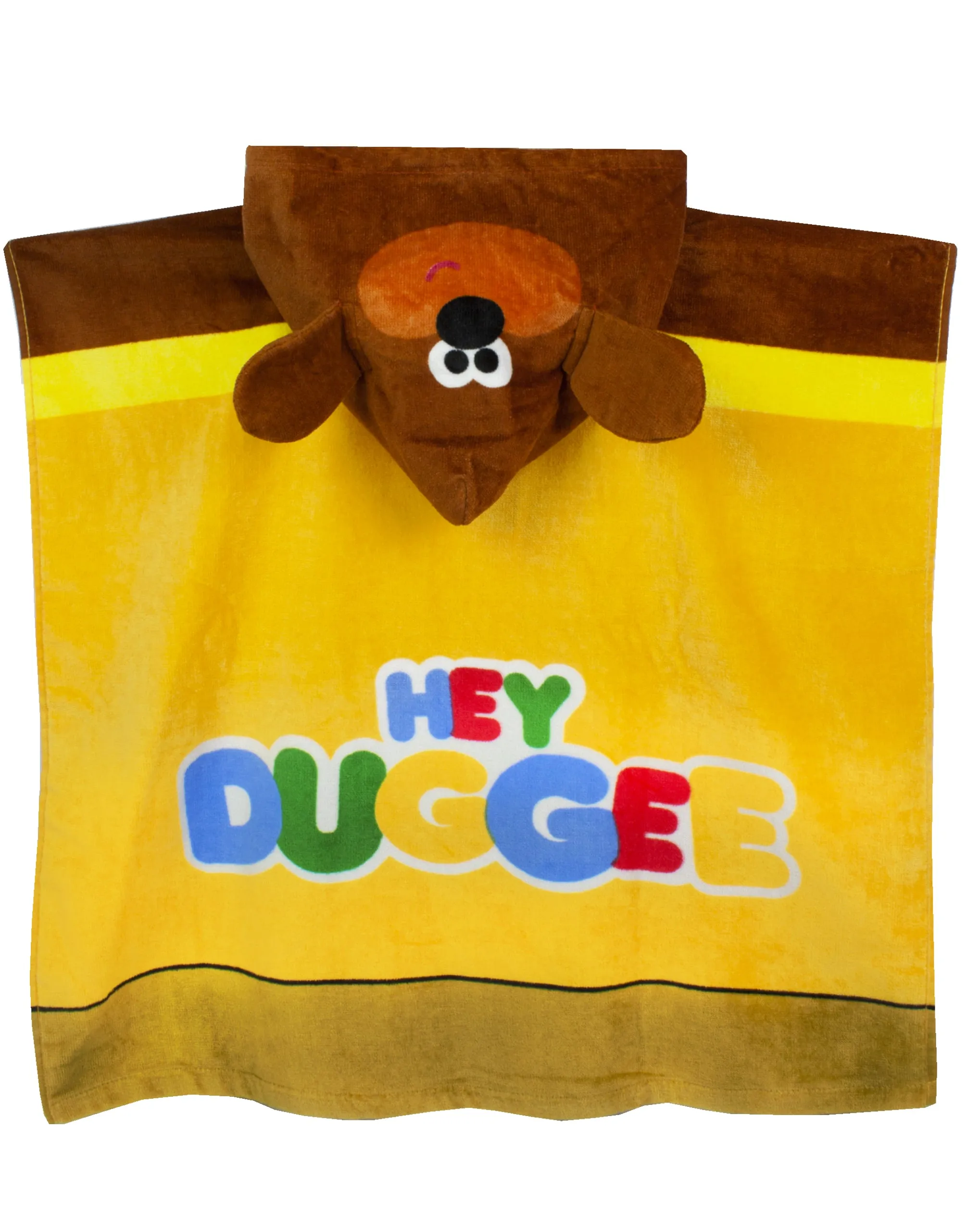 Hey Duggee Duggee 3D Novelty - Dress-Up Style Boys Yellow Poncho Towel