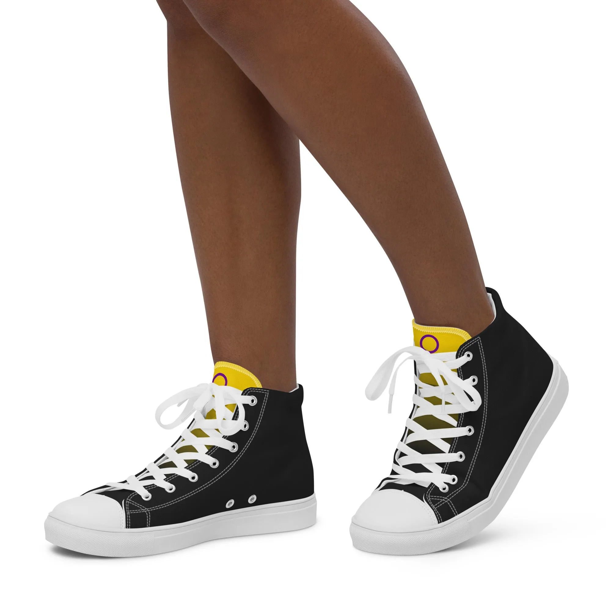 Intersex Pride Black High Top Trainers (female sizes)