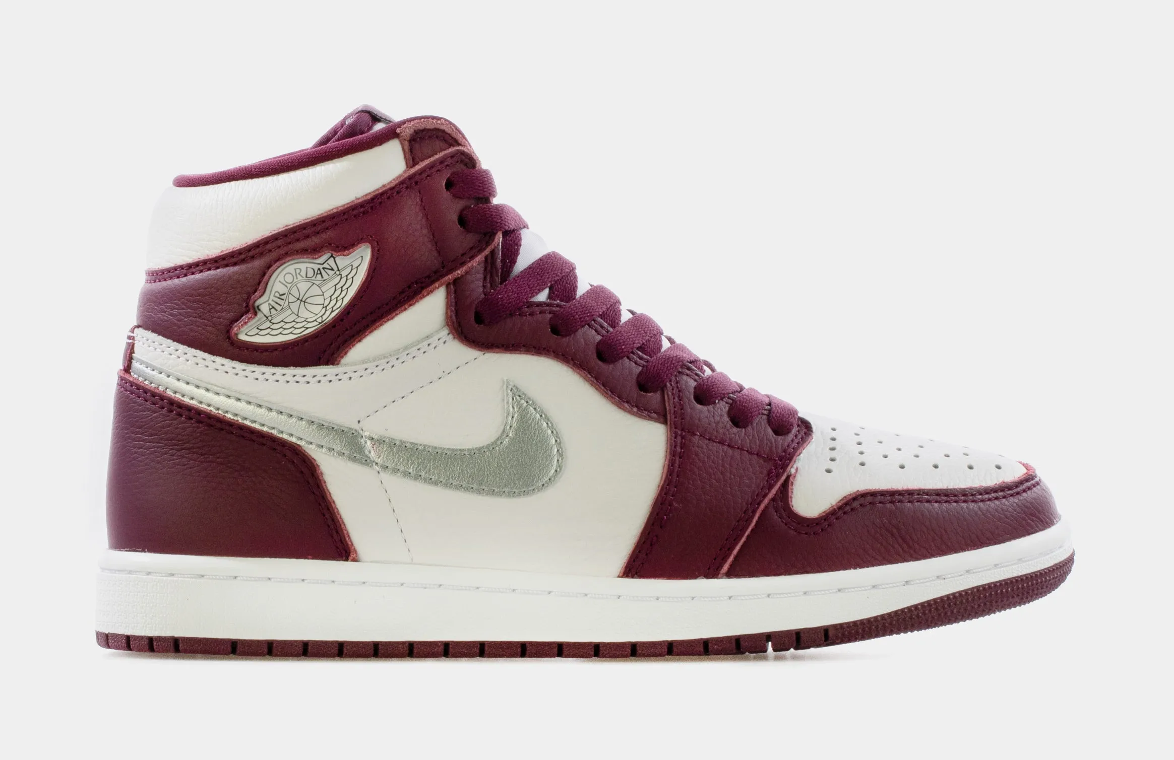 Jordan 1 High OG Bordeaux Mens Lifestyle Shoe (Bordeaux/White/Metallic Silver) Limit One Per Customer