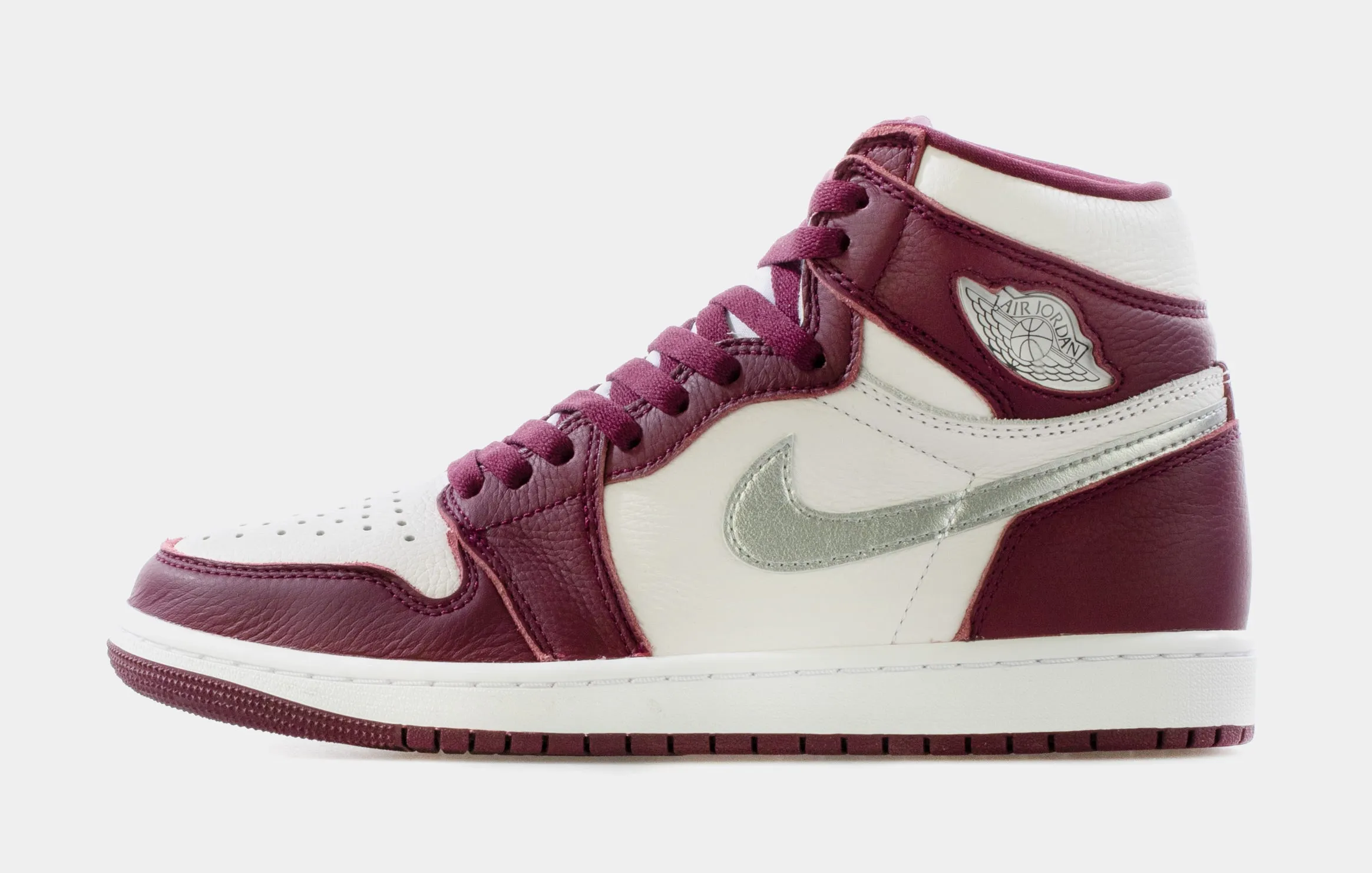 Jordan 1 High OG Bordeaux Mens Lifestyle Shoe (Bordeaux/White/Metallic Silver) Limit One Per Customer