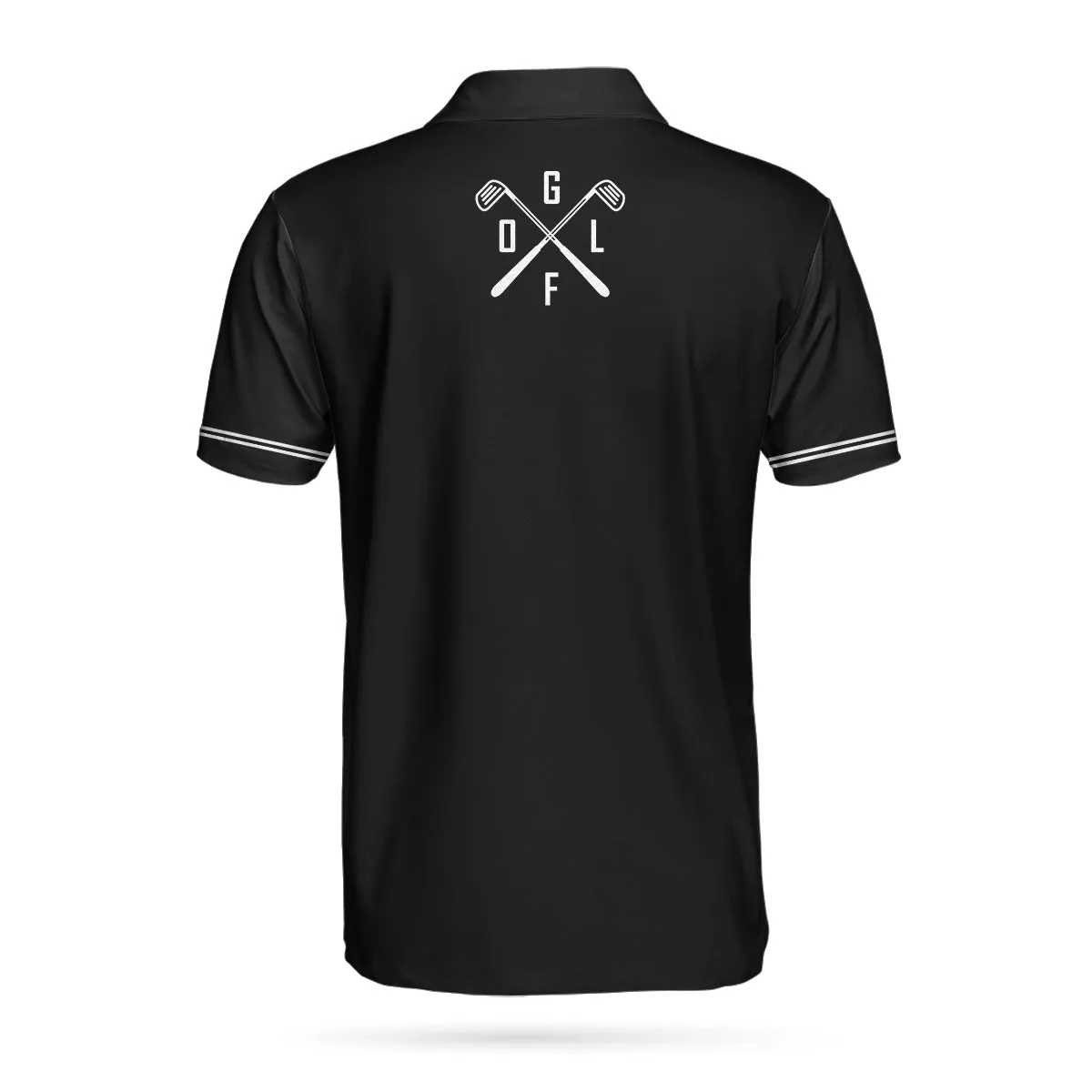 Just Golf It Skull Short Sleeve Golf Polo Shirt, Black And White Golf Shirt For Men Coolspod