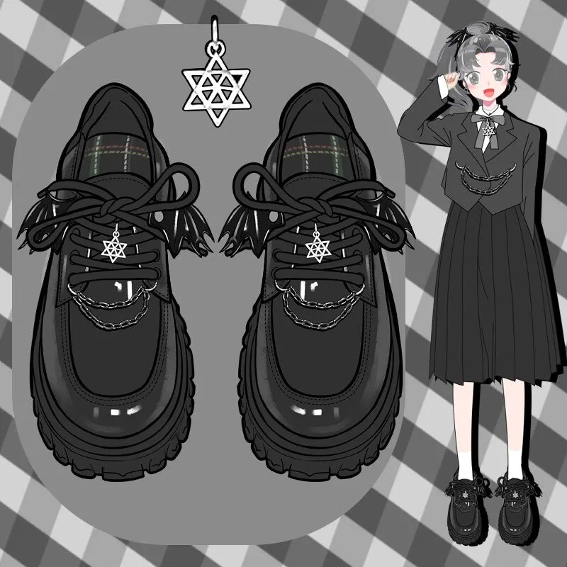 Kawaii Goth PVC Chunky Brogue Shoe