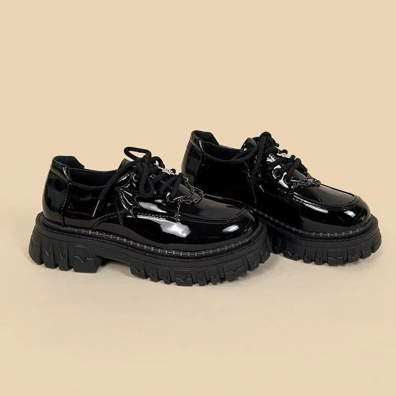 Kawaii Goth PVC Chunky Brogue Shoe