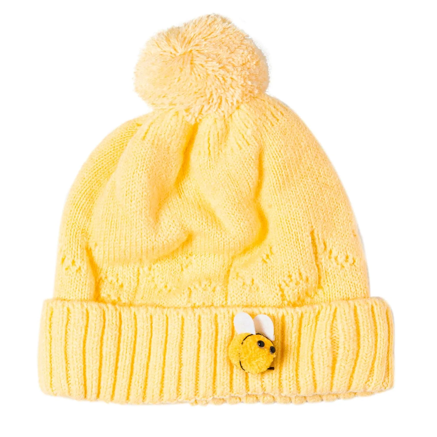 Knit Woollen Cap Honey Bee Yellow