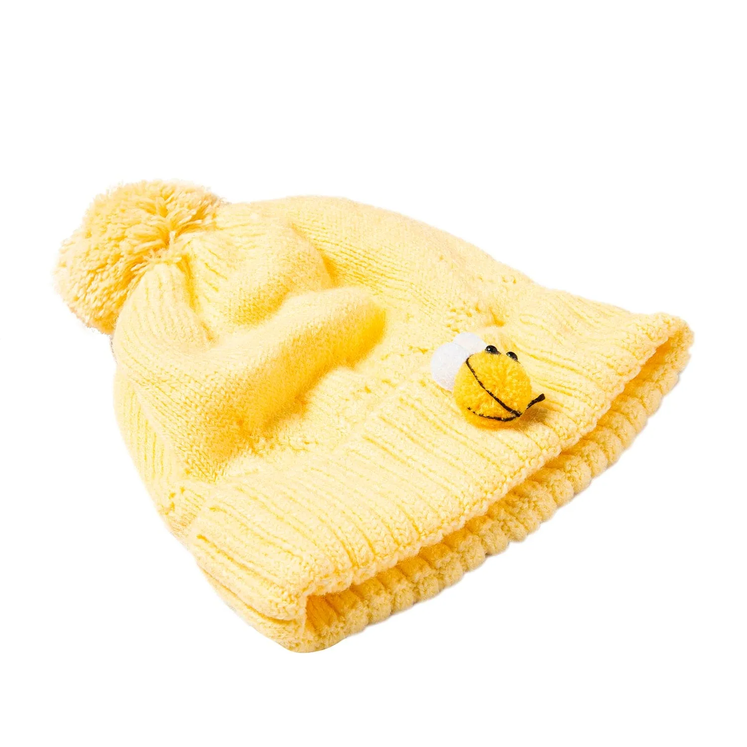 Knit Woollen Cap Honey Bee Yellow