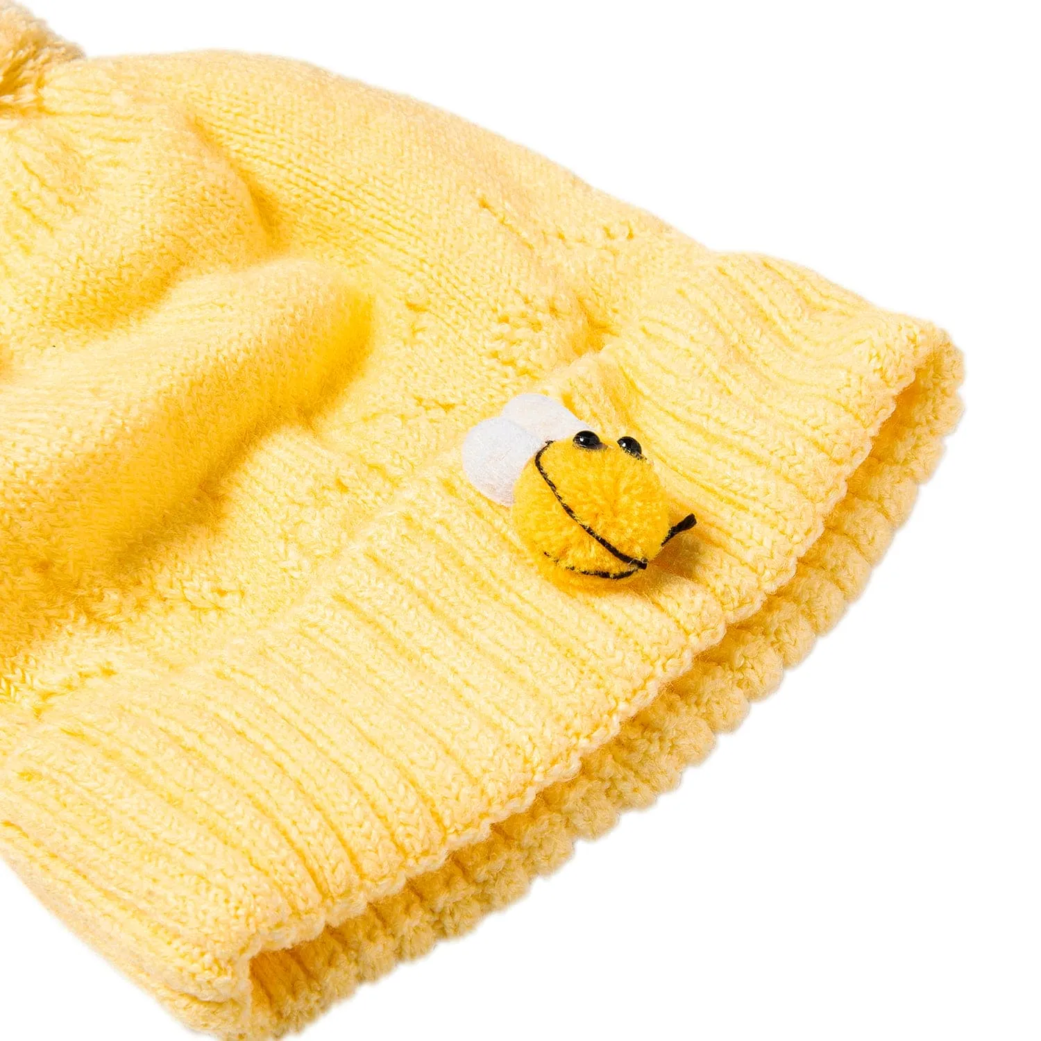 Knit Woollen Cap Honey Bee Yellow