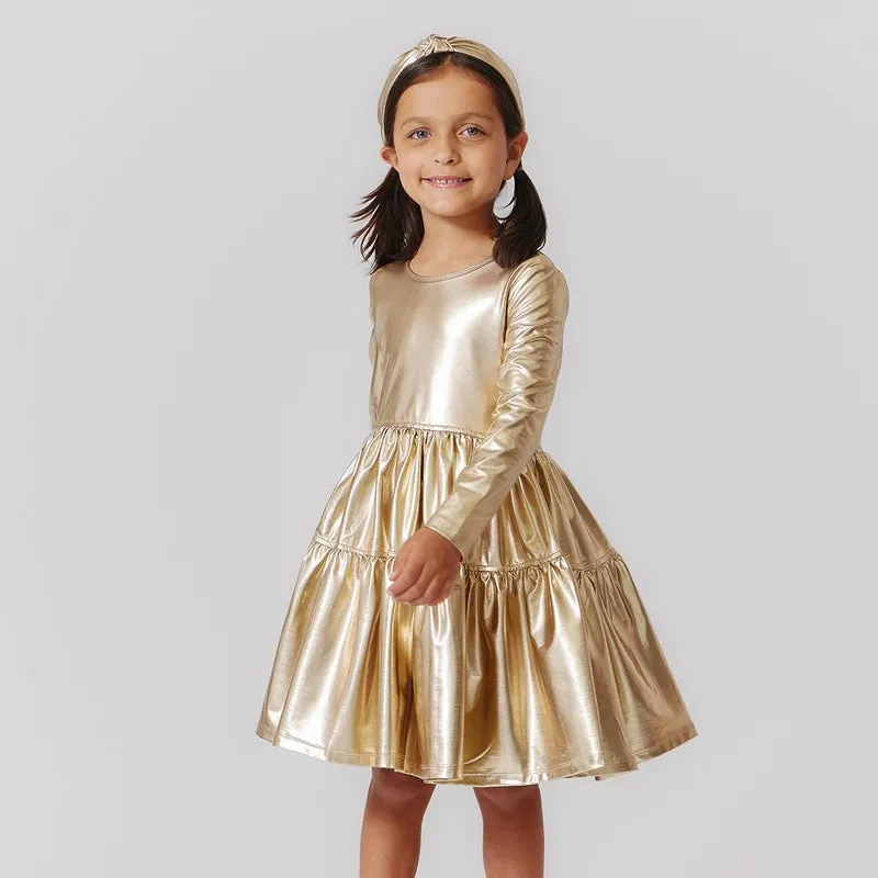 Lame Polly Dress (Gold)