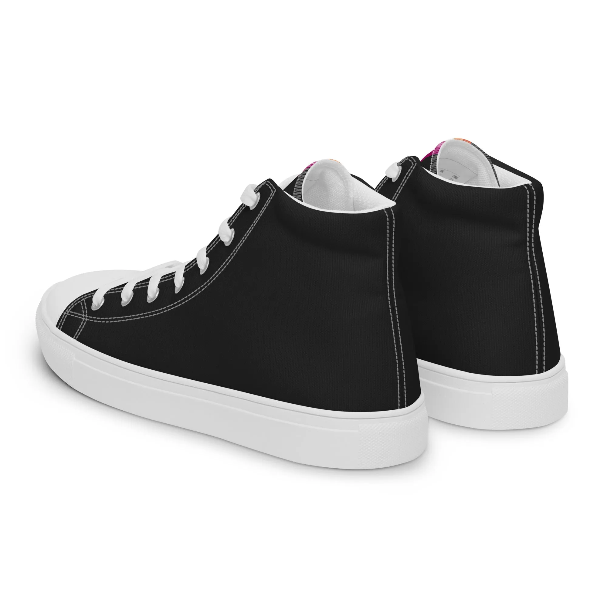 Lesbian Pride Black High Top Trainers (female sizes)