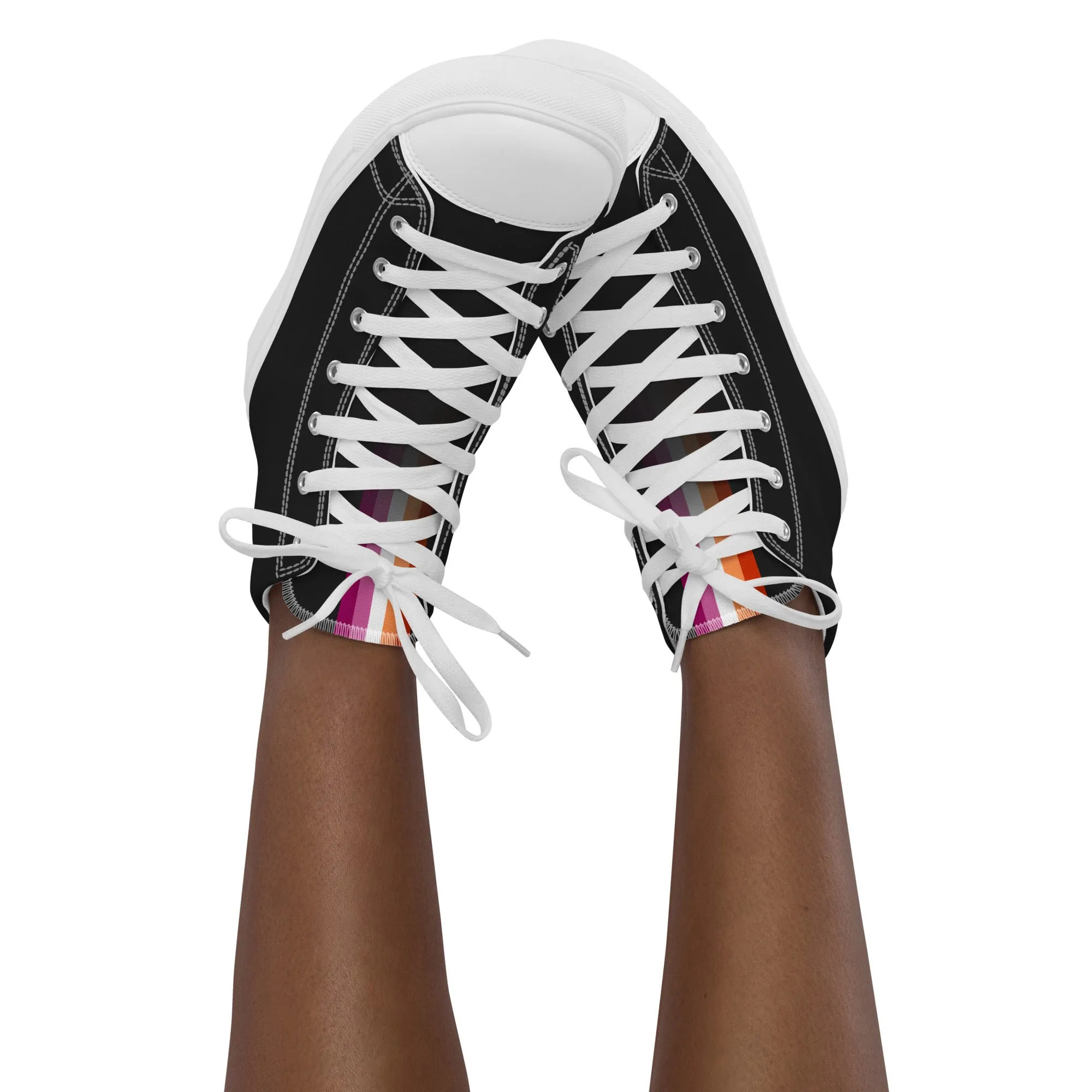 Lesbian Pride Black High Top Trainers (female sizes)