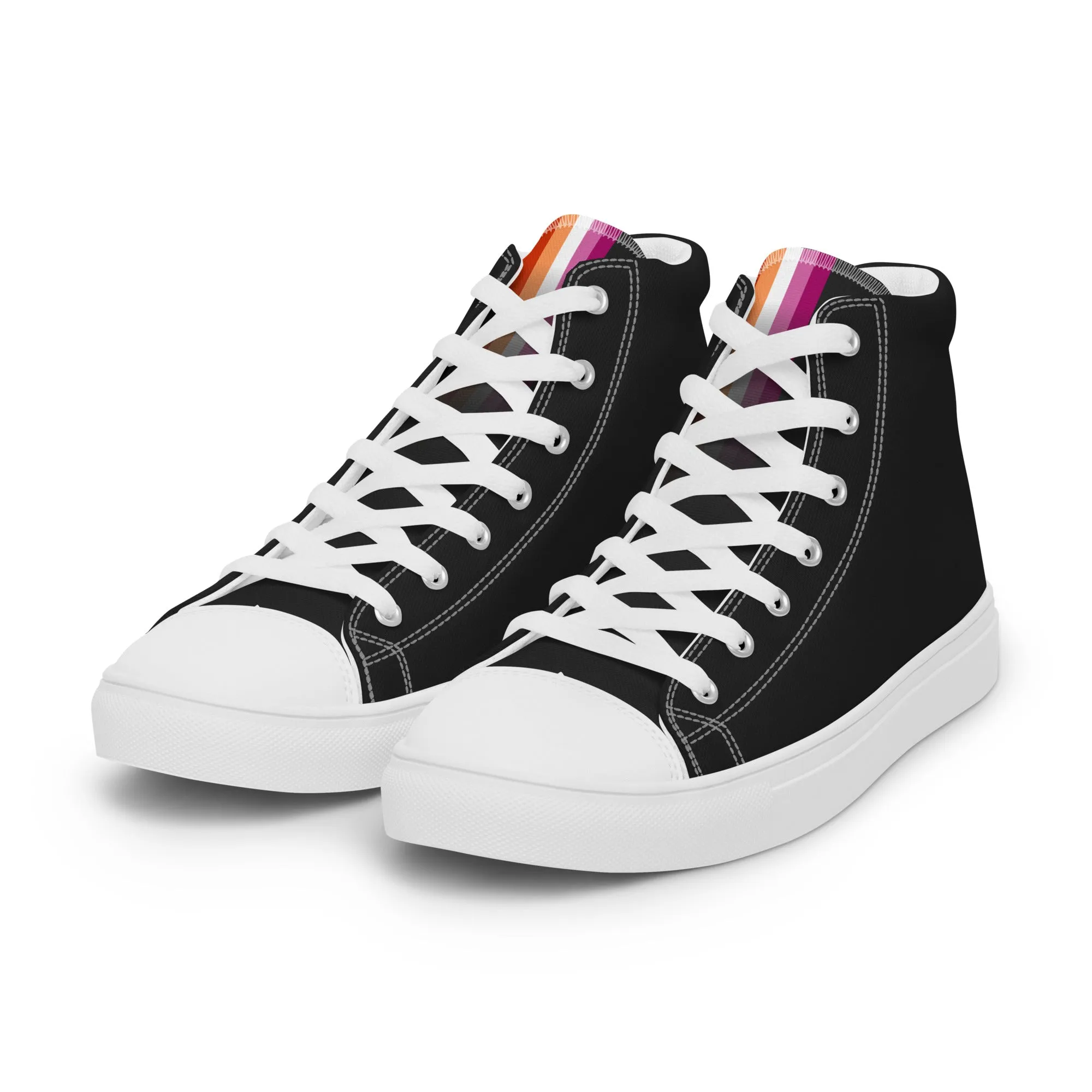 Lesbian Pride Black High Top Trainers (female sizes)