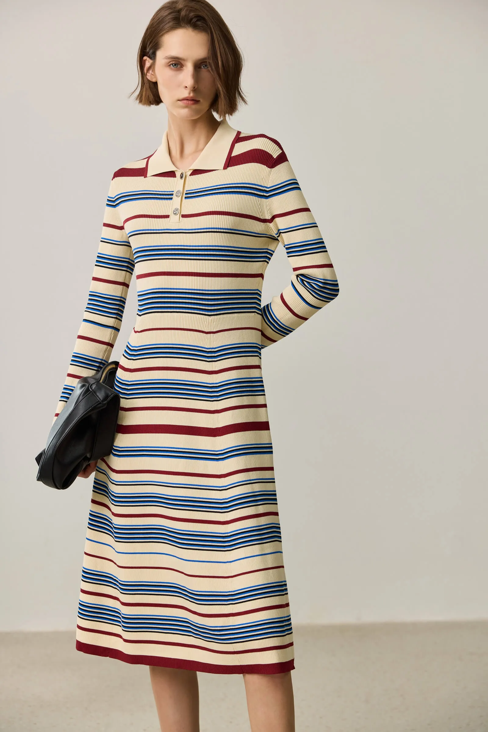 LILY Colorblock Striped Knit Dress