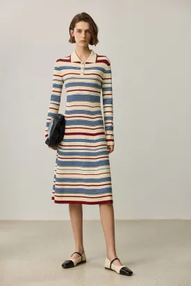 LILY Colorblock Striped Knit Dress