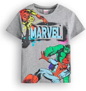 Marvel Avengers Boys Grey Graphic T-Shirt